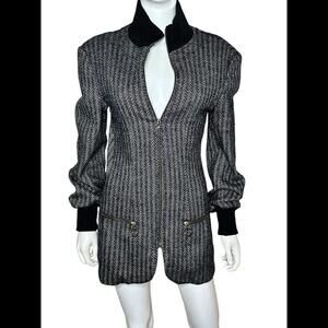 Vintage Moschino Blazer Jacket Knit Zip Long Designer